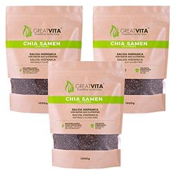 MeaVita Paquet de 3 Graines de Chia 1 kg