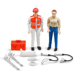 bruder 62710 - Bworld Set Ambulancier, Patient & Accessoires - 1:16 Jouet, Médecin, Ambulance, Figurine, Humain