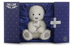 Posh Paws 37443 Chic & Love grote Bailey beer met diamant ingelegde fles charme, wit