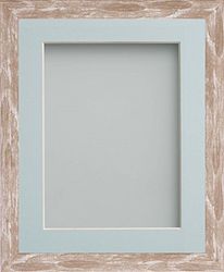 Frame Company Camber Range Brown Picture Photo Frame with Light Blue Size, 9x7-inch Mounted for 6x4-inch Image