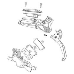 Sram Unisex vuxen kit skivbromsspak, silver, en storlek