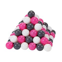 Knorrtoys 56757 - Juego de bolas de juguete (aprox. Diámetro de 6 cm – 100 bolas/crema/gris/rosa – sin plastificantes peligrosos – certificado TÜV , color/modelo surtido
