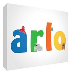 Little Helper Panneau décoratif pour nouveau-né/baptême, idée cadeau, motif personnalisable avec nom de garçon Arlo Arlo 7.4 x 10.5 x 2 cm multicolore
