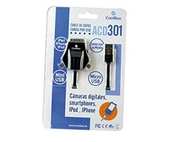 CoolBox ACD 301 - USB-kabel (1 m, USB, microUSB/miniUSB/Apple iPhone, mannelijke connector/mannelijke connector, zwart)