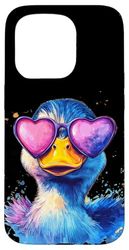 Colori freddi con anatra e divertente Love Goggles Costume Custodia per iPhone 15 Pro
