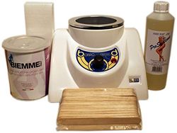 EpilWax Professional Wax Warmer Kit - Wax Heater 800 ml, Azulene Hot Wax, After Wax Oil, Spatulas and Strips for Hair Removal