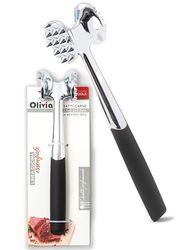 IPEA Stainless Steel Meat Tenderizer - 22.5 cm - Double-Sided Hammer for Mashing Meat, Burgers, Cutlets, Steaks, Chicken - Non-Stick Kitchen Hammer