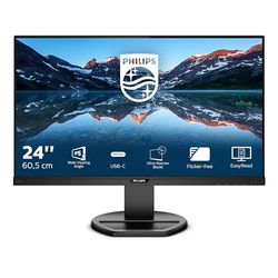 Philips 243B9-24 Inch FHD Monitor,75Hz, 4ms, IPS, USB-C Dock, Height Adjust, Speakers, FlickerFree (1920 x 1080, 250 cd/m², HDMI/VGA/DP/USB-C/USB3.2)
