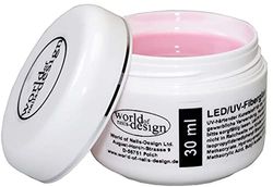 World of Nails-Design Gel de fibre de verre LED/UV de 30 ml - Viscosité épaisse - Rose laiteux - Gel de construction monophasé