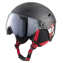 Tecnopro Pulse S2 Visor HS-016 Casque de Ski Mixte Enfant, Black/Red, M