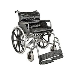 GiMa 27716 Chaise roulante extra large, assise 55 cm, tissu noir
