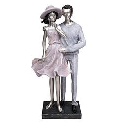 Maturi Par i omfamnad i sommarklänningar figur, flerfärgad, 20 x 15 x 41 cm