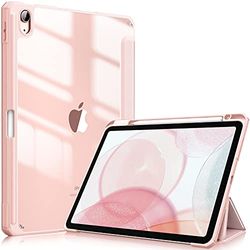 FINTIE Coque pour iPad Air 11 Pouces 2024 M2 / iPad Air 5 2022 / iPad Air 4 2020 10.9" - [Rangement de Stylet] Housse Transparente Claire Etui Antichoc Veille/Réveil Auto, Or Rose