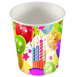 Zak met 25 glazen, design ballonnen en kaarsen, 200 ml, doos