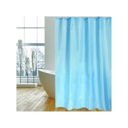 MSV, Tenda Doccia, Poliestere, Rivestimento Antibatterico, Anelli Inclusi, Lavabile a 30°, Impermeabile, Tessuto Lavabile in Lavatrice, Made in Europe, BLU, 240 x 200 cm