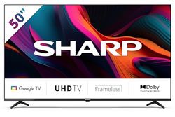 Sharp 50GL4260E - TV Android 50" Frameless (sin Marco, 4K Ultra HD, 4X HDMI 2.1, 2X USB, Bluetooth), Google Assistant, Chromecast, HDR10, Color Negro