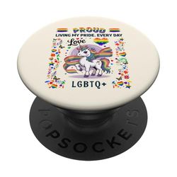 Idea de bandera del orgullo gay para mujeres Lesbianas y LGBT Rainbow Pride PopSockets PopGrip Adhesivo
