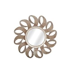 Romimex Silver Resin Wall Mirror 32 x 32 x 3 cm Round