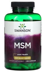 Swanson MSM 500mg - Suplemento para la Salud Articular y Bienestar General - 250 Cápsulas de Alta Absorción