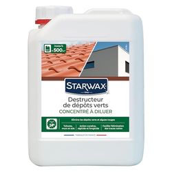 STARWAX Destructeur de Dépôts Verts Concentré - 2,5L - Idéal pour Détruire Dépôts Verts, Lichens et Algues - Action Curative - Efficace dès 24h - Sans Javel