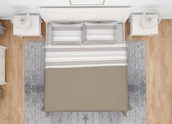 BIANCHERIAWEB Parure de lit en 100% Coton fabriquée en Italie, Motif rayé rayé Fin