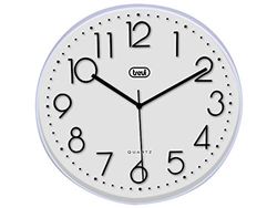 Trevi Om 3508 S Relógio de parede de quartzo com movimento silencioso, diâmetro 30 cm, branco