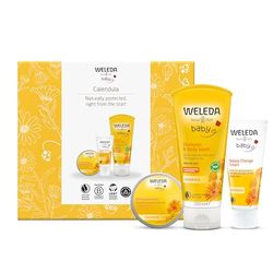 Weleda Baby Set, 3in1 Baby Skin Care Gift Set, Dermatologically Tested, 100% Certified Natural, Baby Shampoo & Body Wash + Baby All Purpose Balm + Nappy Cream