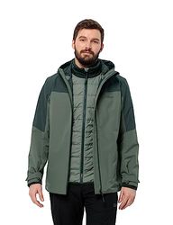 Jack Wolfskin Glaabach 3-i-1 jacka, svart oliv, XXL herr, svart oliv, XXL