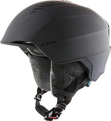 ALPINA Unisex - Adultos, Grand LAVALAN Casco de esquí, Black Matt, 54-57 cm