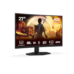 AOC Gaming C27G42E - Monitor Curvo Full HD de 27 Pulgadas, 180 Hz, 0,5 ms, FreeSync Premium (1920x1080, 1x HDMI 2.0, 1x DisplayPort 1.4) Negro