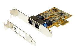 EXSYS EX-6072-4K 2 Port PCIe Dual Ethernet Network Card with 4KV Surge Protection