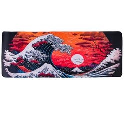 lachineuse – Alfombrilla de ratón XXL – La Grande Wave – 800 x 300 x 3 mm – Decoración Japonesa – Antideslizante y Resistente al Agua – Decoración de Oficina – Idea de Regalo Japón Asia