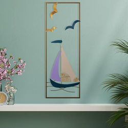 Hanah Home Accesorio decorativo de metal pintado a mano, 32 x 5 x 90 cm, 100% metal (0,8 mm), variaciones de color únicas para una decoración elegante del hogar