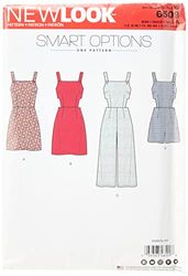 Simplicity New Look Pattern 6509 Women’s Jumper, Romper, and Dress with Bodice Variations, Paper, White, 22 x 15 x 1 cm