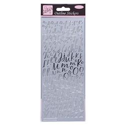 Anitas Outline Stickers, Modern Alphabet, Silver, For Scrapbooking, Card Making, Kids Play, Homework, Art, Craft, Embelish, Decorative, Paper, Card, Glass, Metal, Plastic, Foam