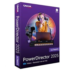 CyberLink PowerDirector 2025 Ultimate | Professionellt videoredigeringsprogram för PC med greenscreen och tusentals effekter | Fotoshow | För varje filmproduktion| Skärminspelare | Windows [Box]