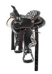 PFIFF Shetty Selle Western Noir/Blanc