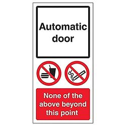 V Safety Automatic Door - None Of The Above - 150mm x 300mm - Self Adhesive Vinyl