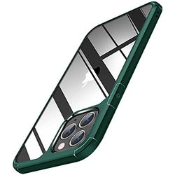 TENDLIN Compatibel met iPhone 11 Pro Max hoesje kristalheldere harde achterkant zachte bumper beschermhoes (groen)