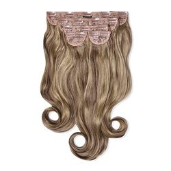 Lullabellz Lot de 5 extensions de cheveux ondulés naturels super épais 55,9 cm de long, brun doux