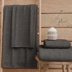 PETTI Artigiani Italiani - Asciugamani Bagno in 100% Spugna di Cotone, Set Asciugamani 3+3, 6 Pezzi 3 Asciugamani Viso e 3 Asciugamani Mani, Asciugamani Grigio Scuro