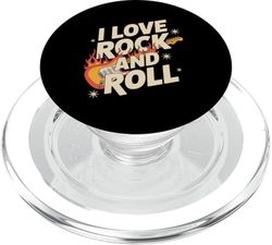 Me encanta la guitarra Rock and Roll Flame PopSockets PopGrip para MagSafe