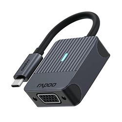 Rapoo | Adaptador de Audio de USB-C a VGA (1080p Full HD, Compacto y portátil, Plug & Play, Compatible con los Sistemas operativos Principales), Color Gris.