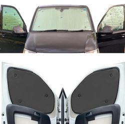 Window Blind Kit Compatible With Toyota Proace (Years 2017-Date) (Full Set MWB + Barn Doors) With Backing Colour in Charcoal, Reversible