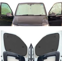 Kit de Estor térmico para Ventana, Juego Delantero, Compatible con Peugeot Partner Tepee (años 2018-fecha) con Respaldo de Color Antracita, Reversible, Caravana, Autocaravana, Furgoneta