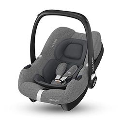 Maxi-Cosi CabrioFix i-Size, Siège Auto Bébé, 0 à 12 mois, 12 kg max., Siège Auto ISOFIX Léger (3,2 kg), Grand Canopy, Ultra-molletonné, Compatible avec les Poussettes Maxi-Cosi, Select Grey