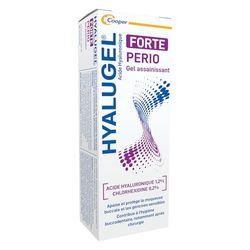 HYALUGEL Forte Perio - Gel buccal assainissant - Apaise et protège la muqueuse buccale et les gencives - Acide Hyaluronique 1,2% et Chlorhexidine 0,20% - Tube 8 mL