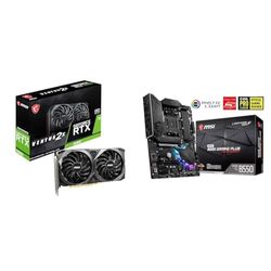 MSI GeForce RTX 3060 VENTUS 2X 12G OC Gaming Graphics Card - 12GB GDDR6 & MPG B550 GAMING PLUS Motherboard ATX - Supports AMD Ryzen 3rd Gen Processors