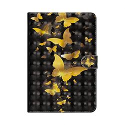 Cover-Discount MediaPad M6 8.4 - Funda Mariposa Efecto Purpurina Dorado