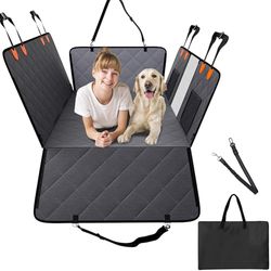 VEVOR Funda de Asiento Trasero para Perro Impermeable 600D Hamaca para Asiento de Coche 142 x 77 cm Protector de Asiento con Ventana de Malla y Bolsa de Almacenamiento para Coche, SUV